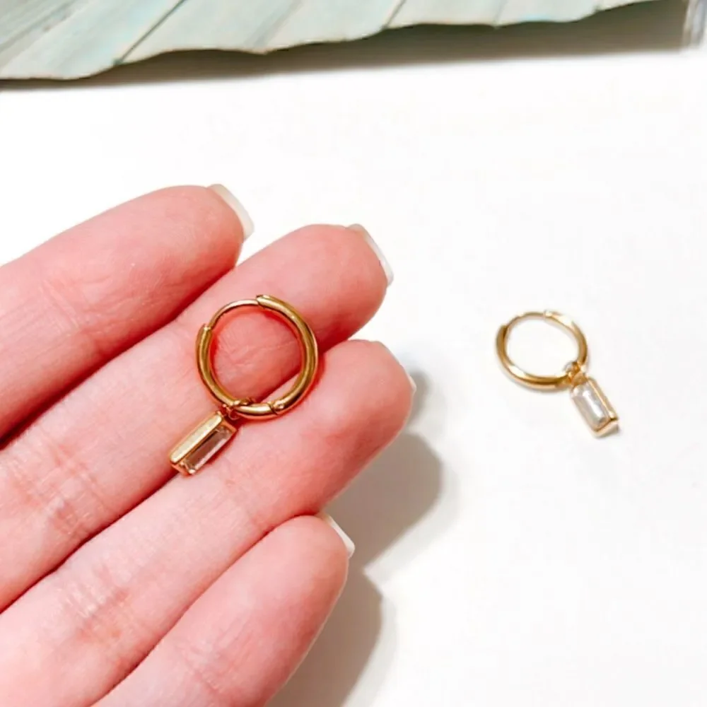 Crystal hoop earrings  #77